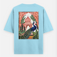 Peacock view Oversized T-shirt (Back print) by @ksillustrate