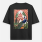 Peacock view Oversized T-shirt (Back print) by @ksillustrate