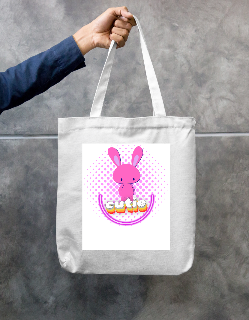 cute rabbit Zipper Tote Bag by Trishaa Mandal