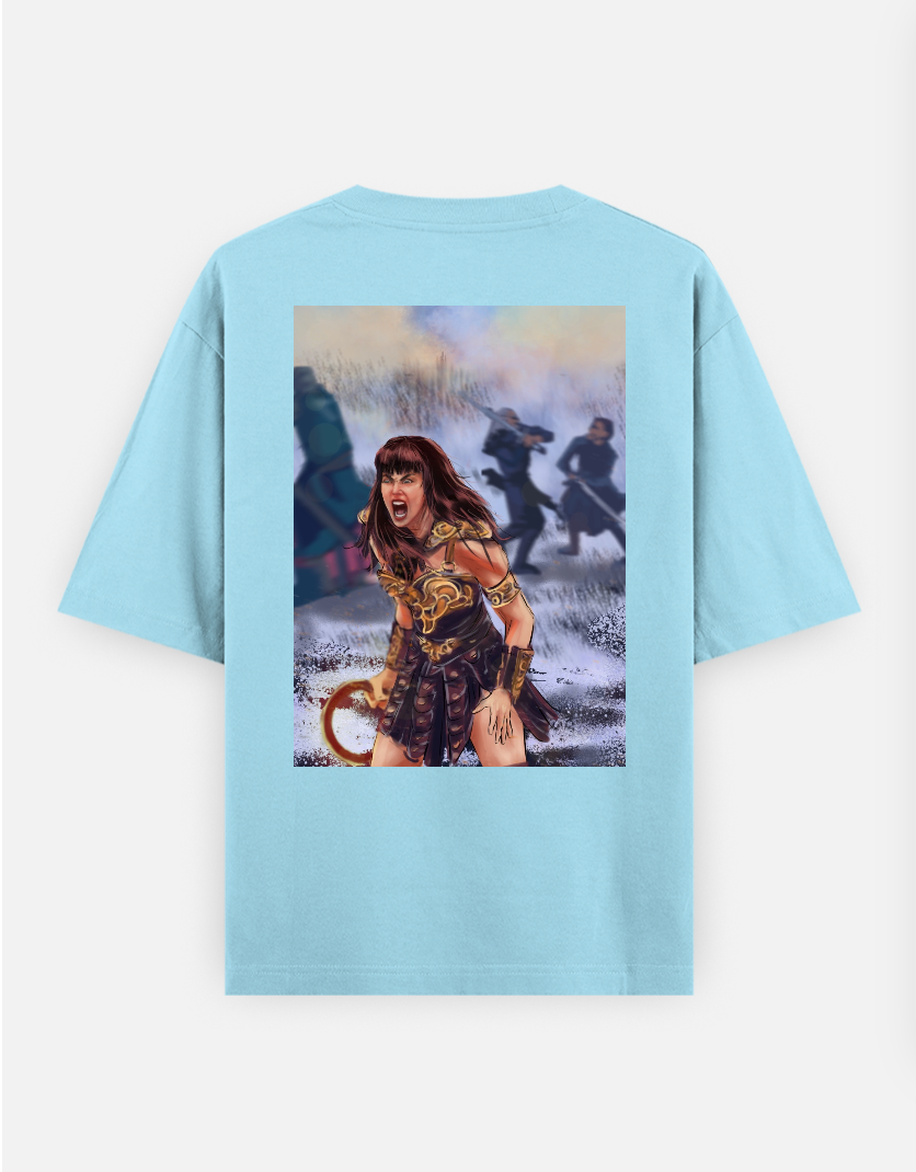 Warrior Princess Oversized T-shirt (Back print) by Henry ramchhana