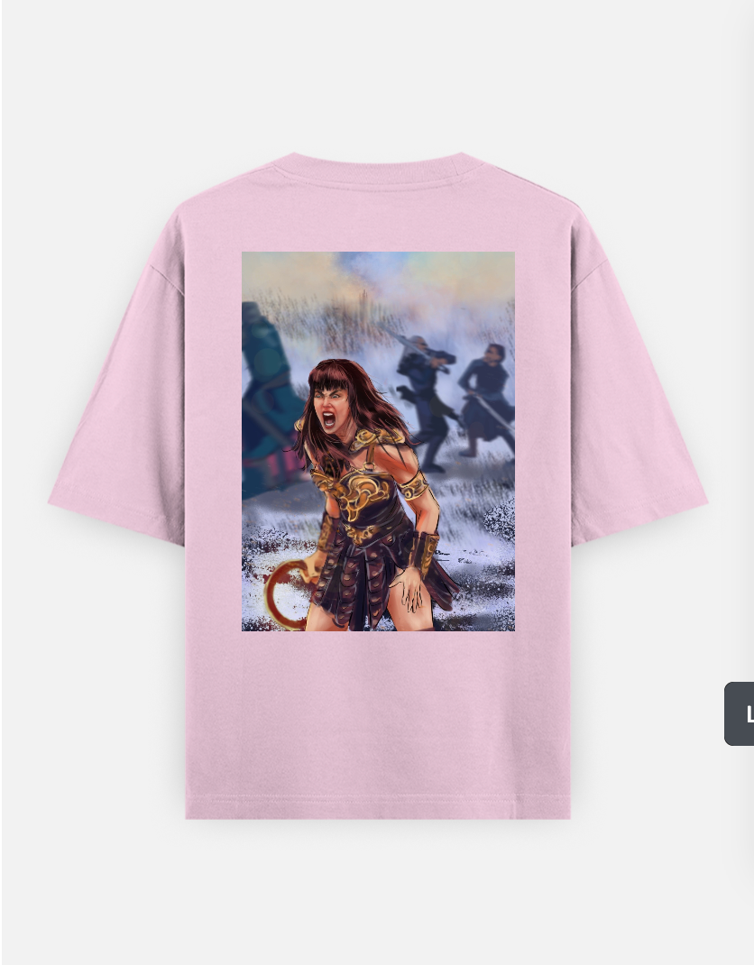 Warrior Princess Oversized T-shirt (Back print) by Henry ramchhana