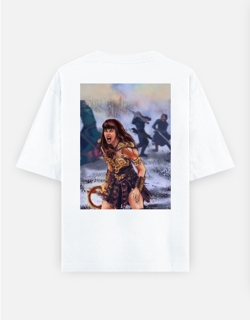 Warrior Princess Oversized T-shirt (Back print) by Henry ramchhana