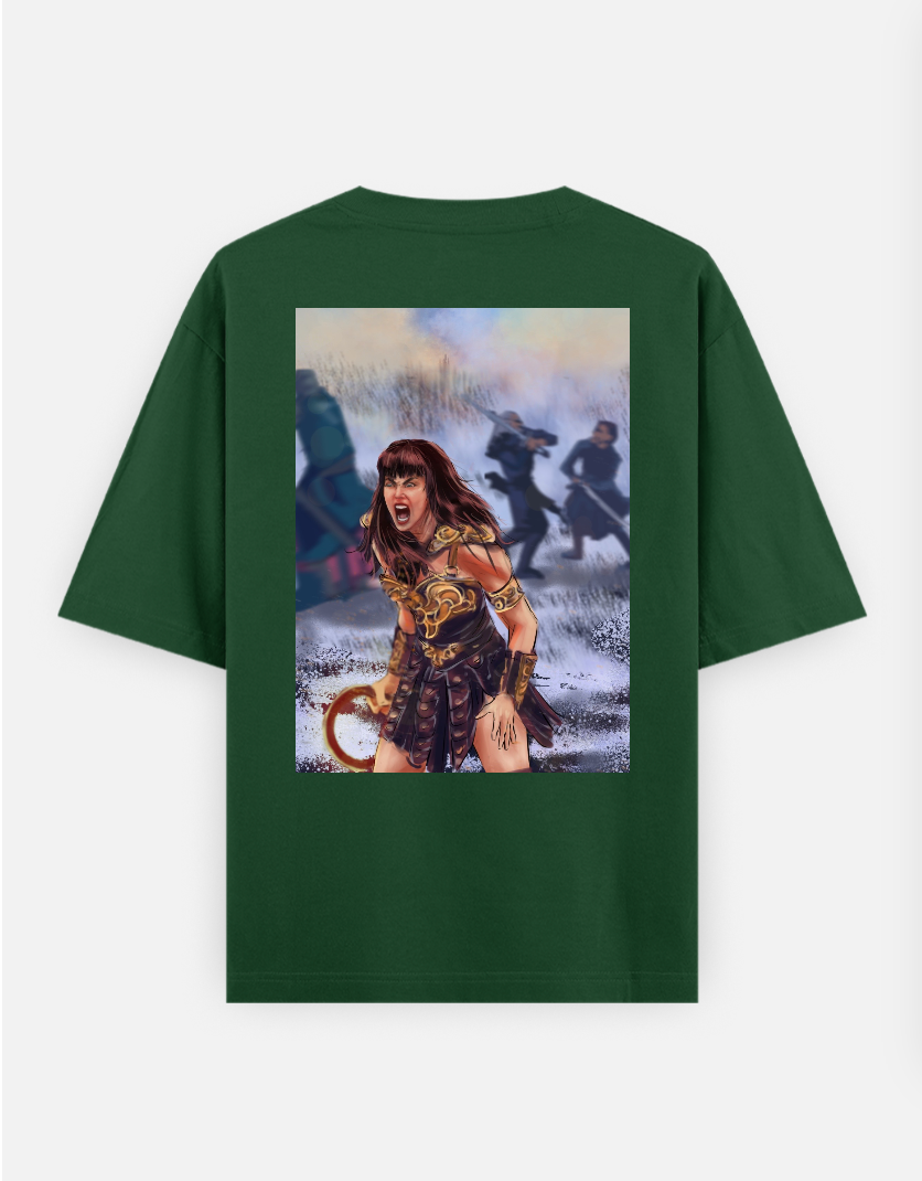 Warrior Princess Oversized T-shirt (Back print) by Henry ramchhana