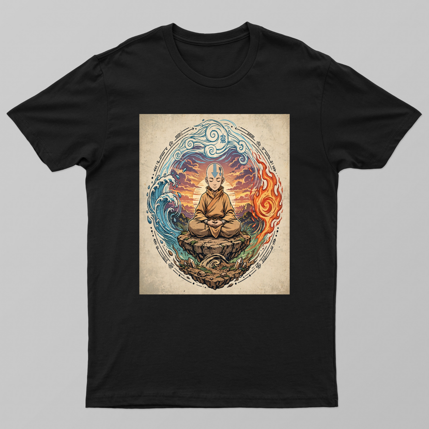 Airbender Meditation — Four Elements Aura (Color Anime) Unisex T-shirt by VIMAL R