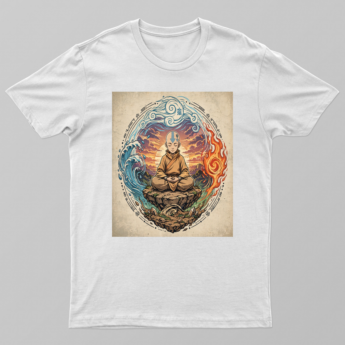 Airbender Meditation — Four Elements Aura (Color Anime) Unisex T-shirt by VIMAL R