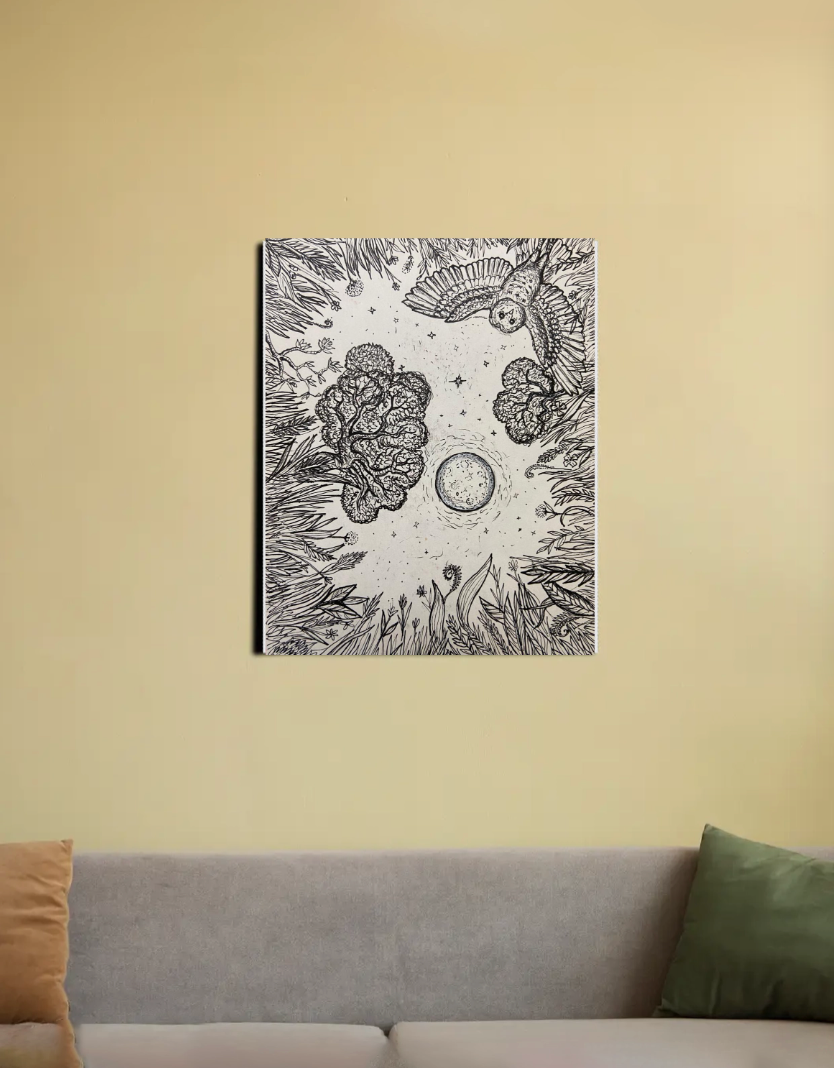 Canvas Ink art twilight of the critters by Albert Ink Broken Native 16"x20" Canvas Poster by @Albertinkzou