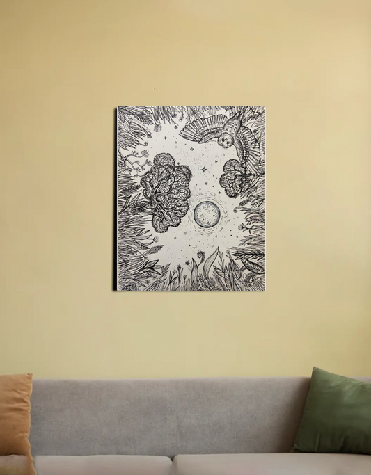 Canvas Ink art twilight of the critters by Albert Ink Broken Native 16"x20" Canvas Poster by @Albertinkzou