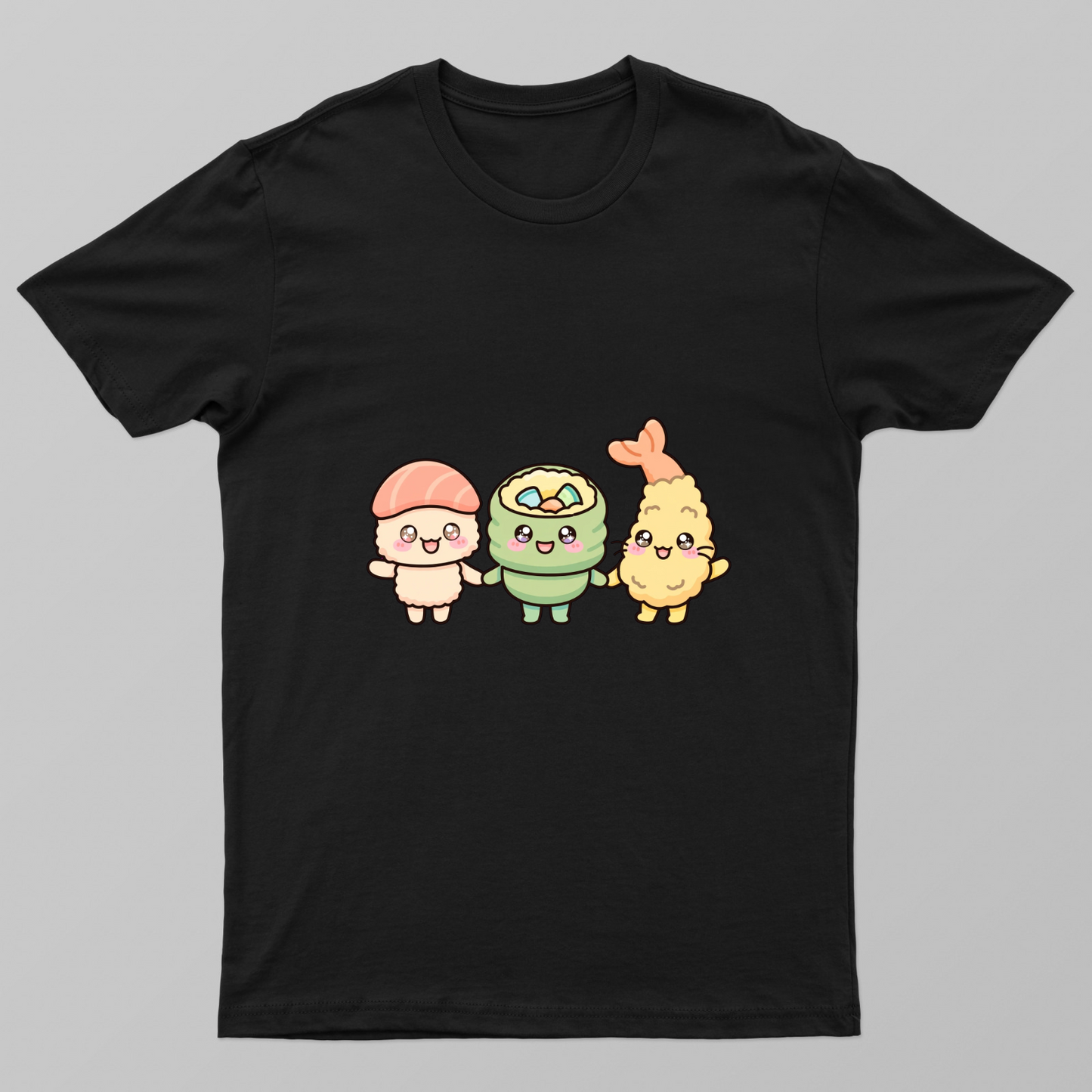 Chibi Sushi Family Gang — Nigiri, Maki, Tempura Unisex T-shirt by VIMAL R