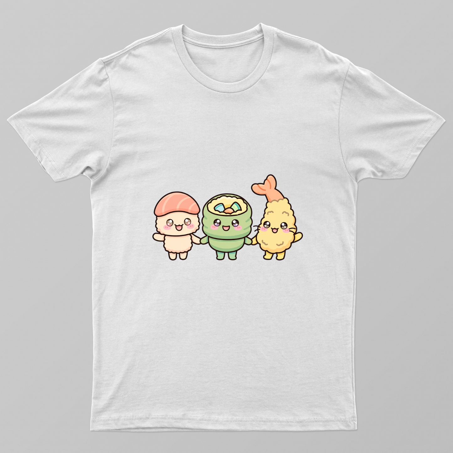 Chibi Sushi Family Gang — Nigiri, Maki, Tempura Unisex T-shirt by VIMAL R