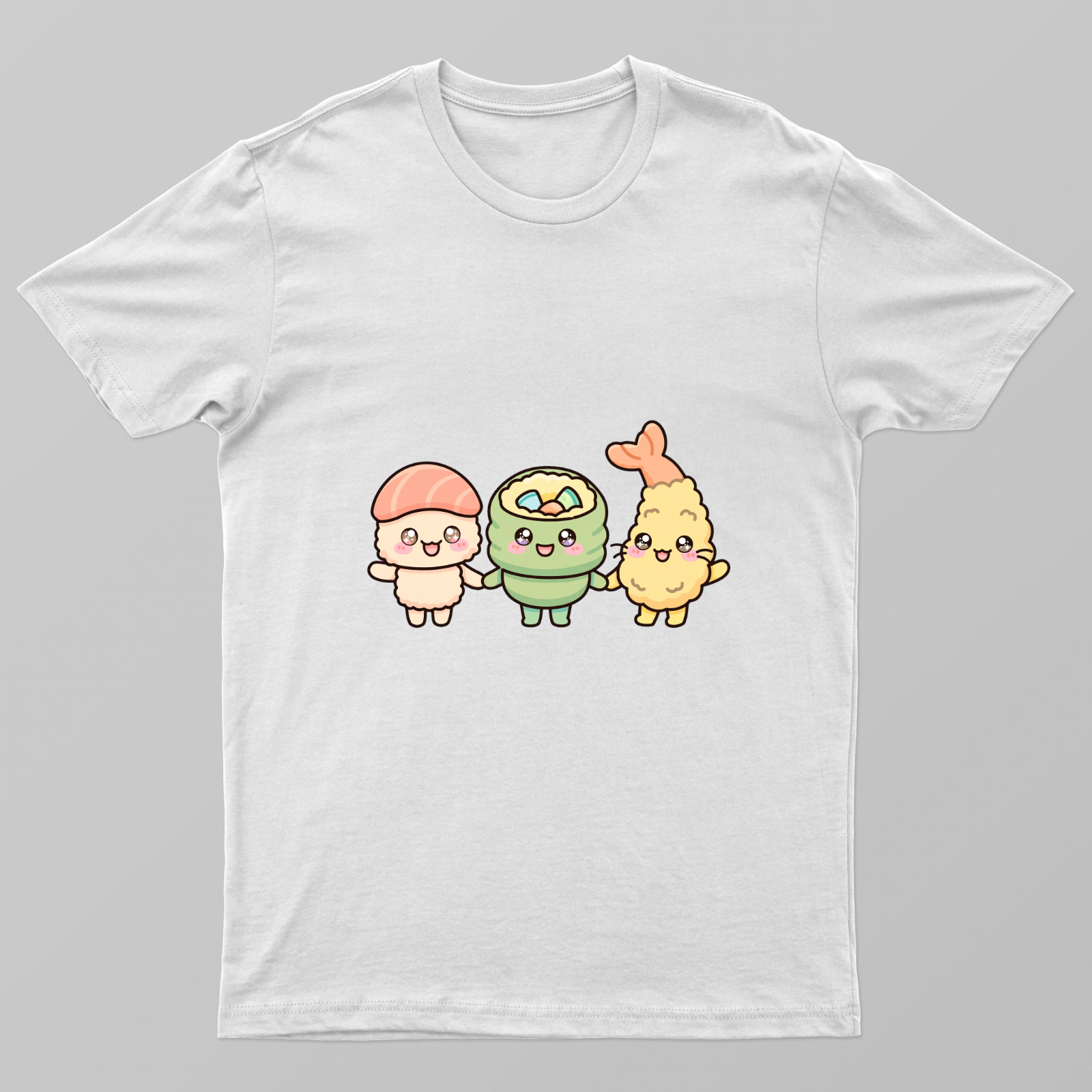 Chibi Sushi Family Gang — Nigiri, Maki, Tempura Unisex T-shirt by VIMAL R