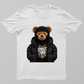 Puffer + Ski Mask Bear — winter street drip Unisex T-shirt by VIMAL R