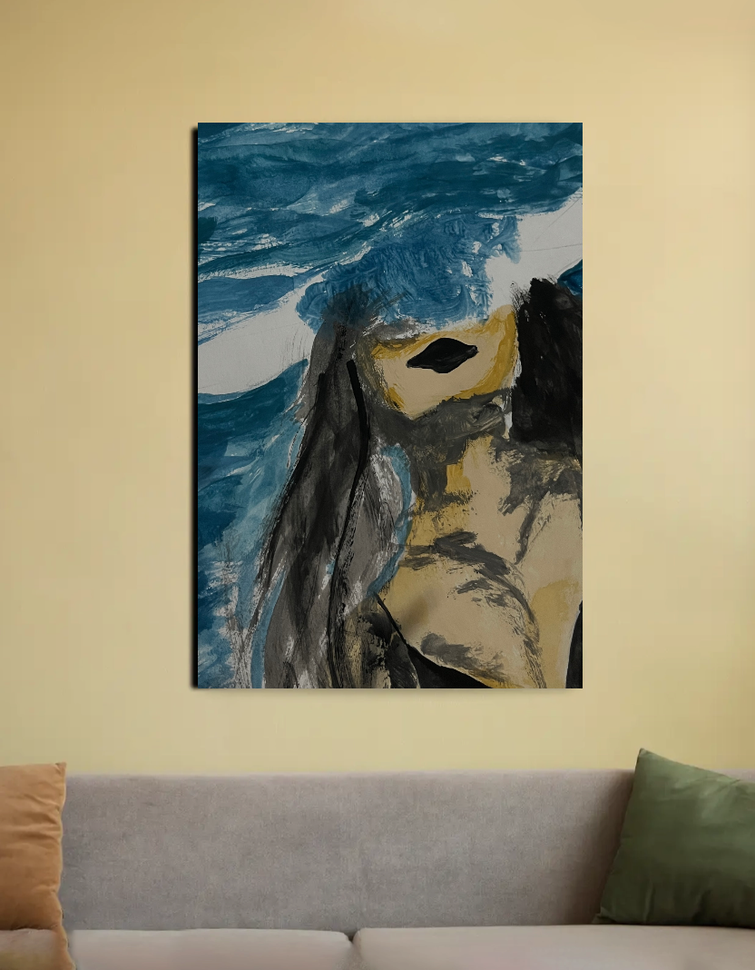 Aqua lady 20"x30" Canvas Poster by @heytaskin