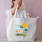 Chasing Sunsets Vintage Tropical Palm Trees Retro Beach Tote Bag Everyday Large Tote Bag by SeJaa_Studio