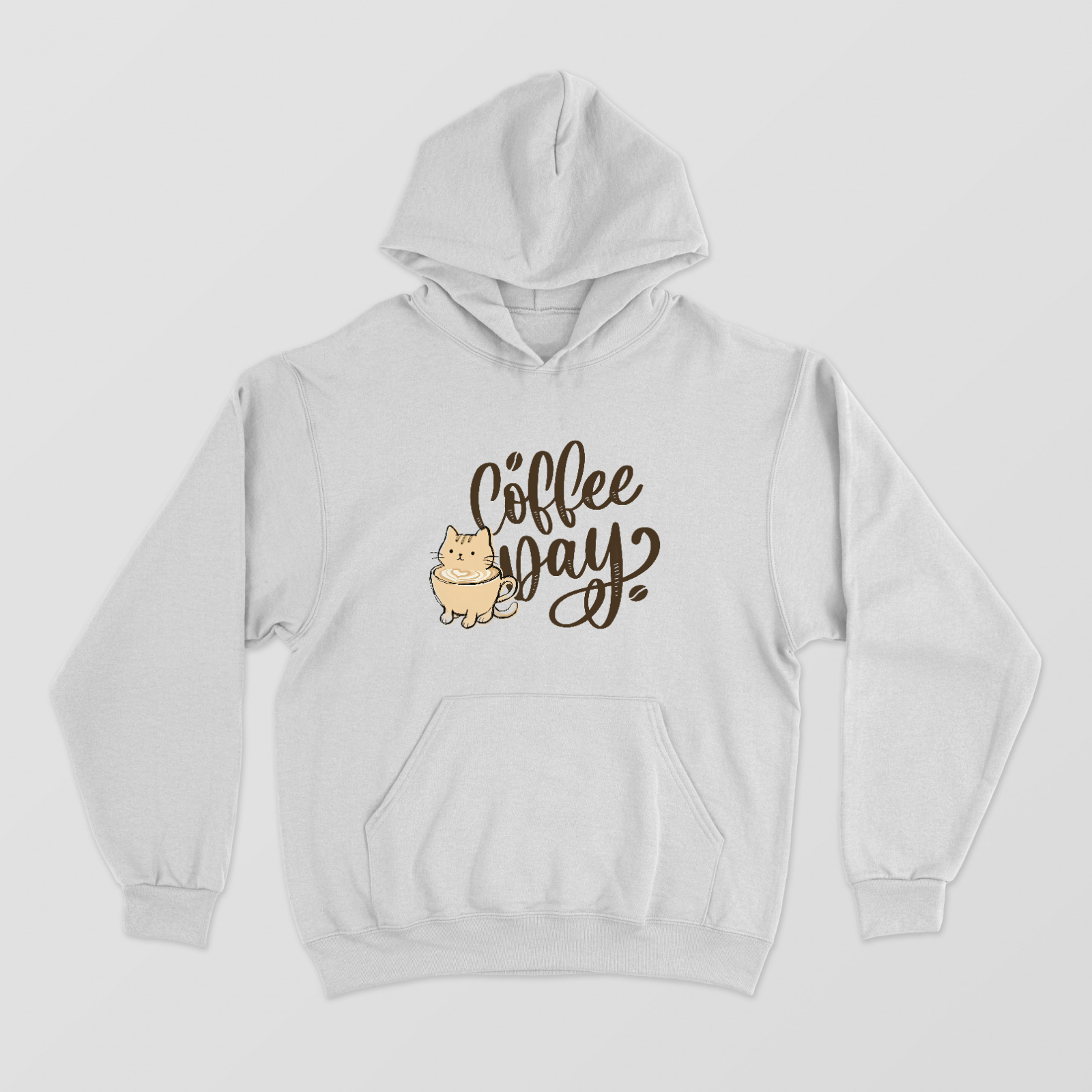 Coffee Day Cute Cat in Latte Cup Funny Coffee Lover Hoodie Unisex Hoodie by SeJaa_Studio