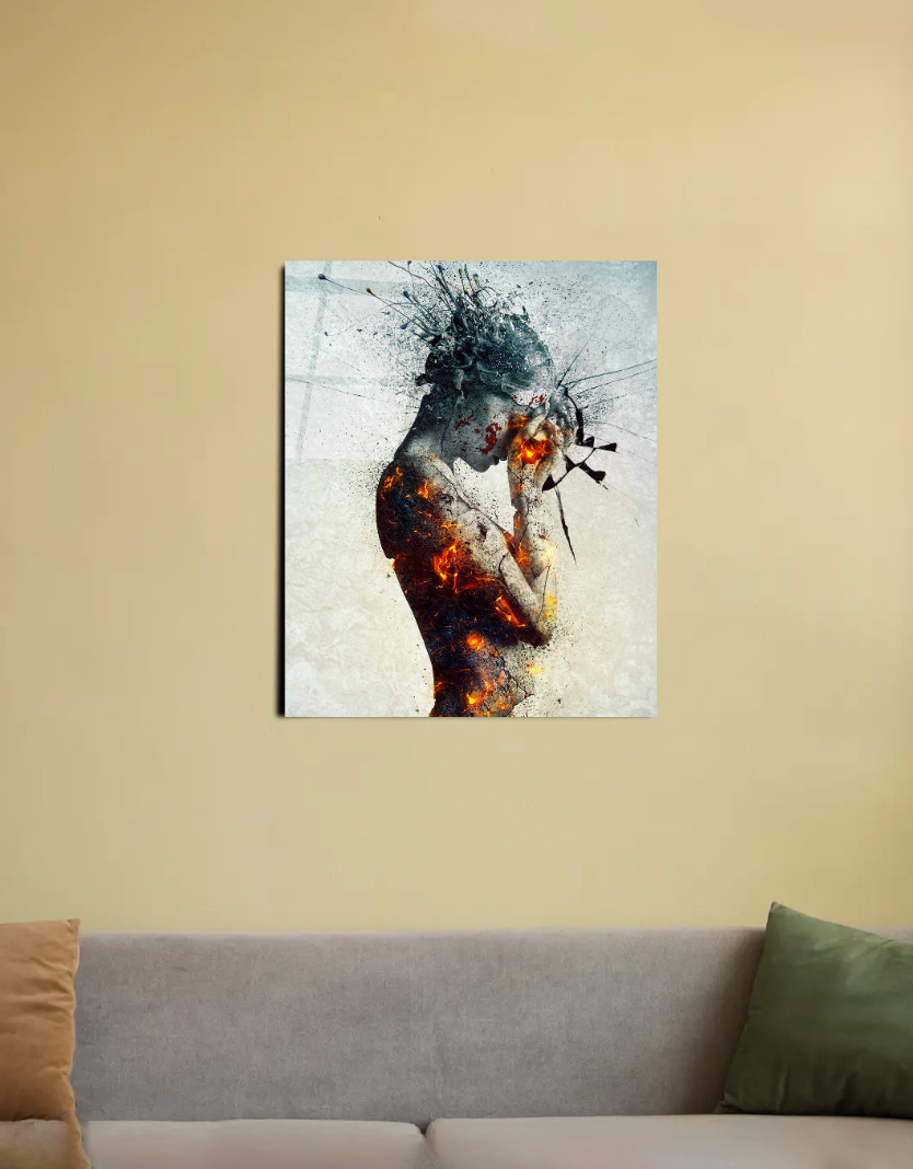 Women in pain 16"x20" Canvas Poster by Chim Mark