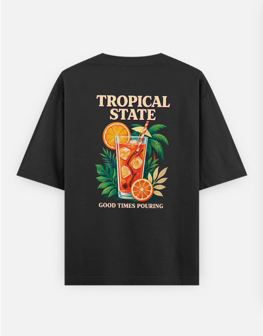 Tropical State oversized relaxed fit Oversized T-shirt (Back print) by VIMAL R