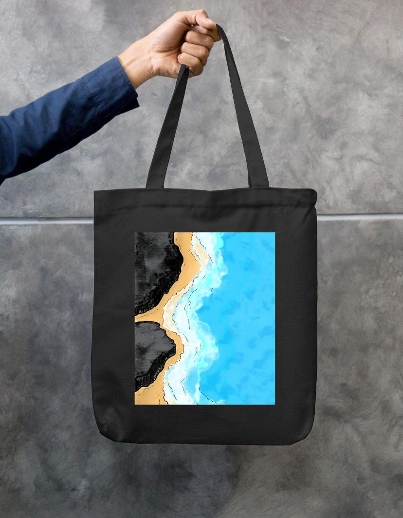 Thebeach Zipper Tote Bag by hansik