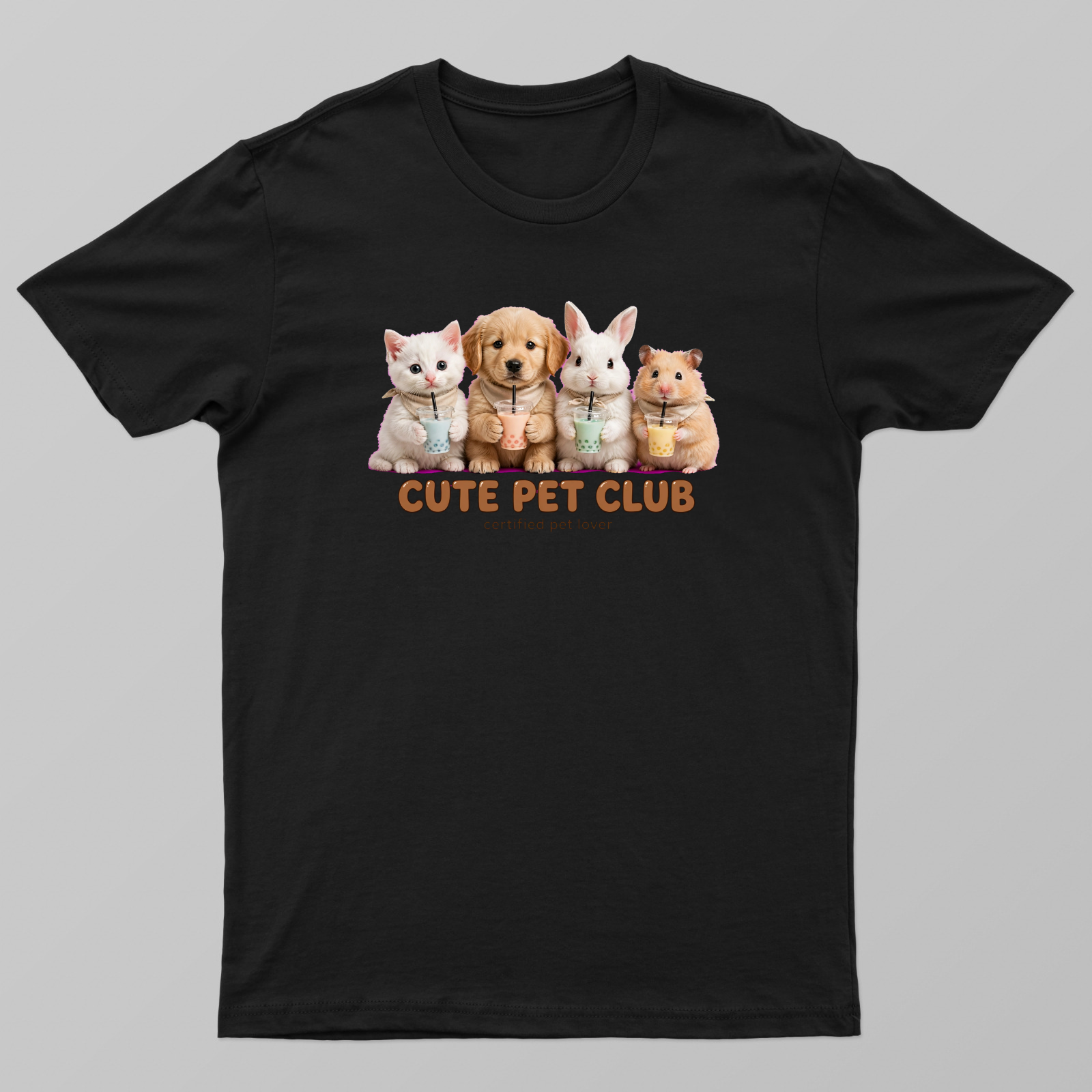Cute Pet Animal Club Unisex T-shirt by VIMAL R