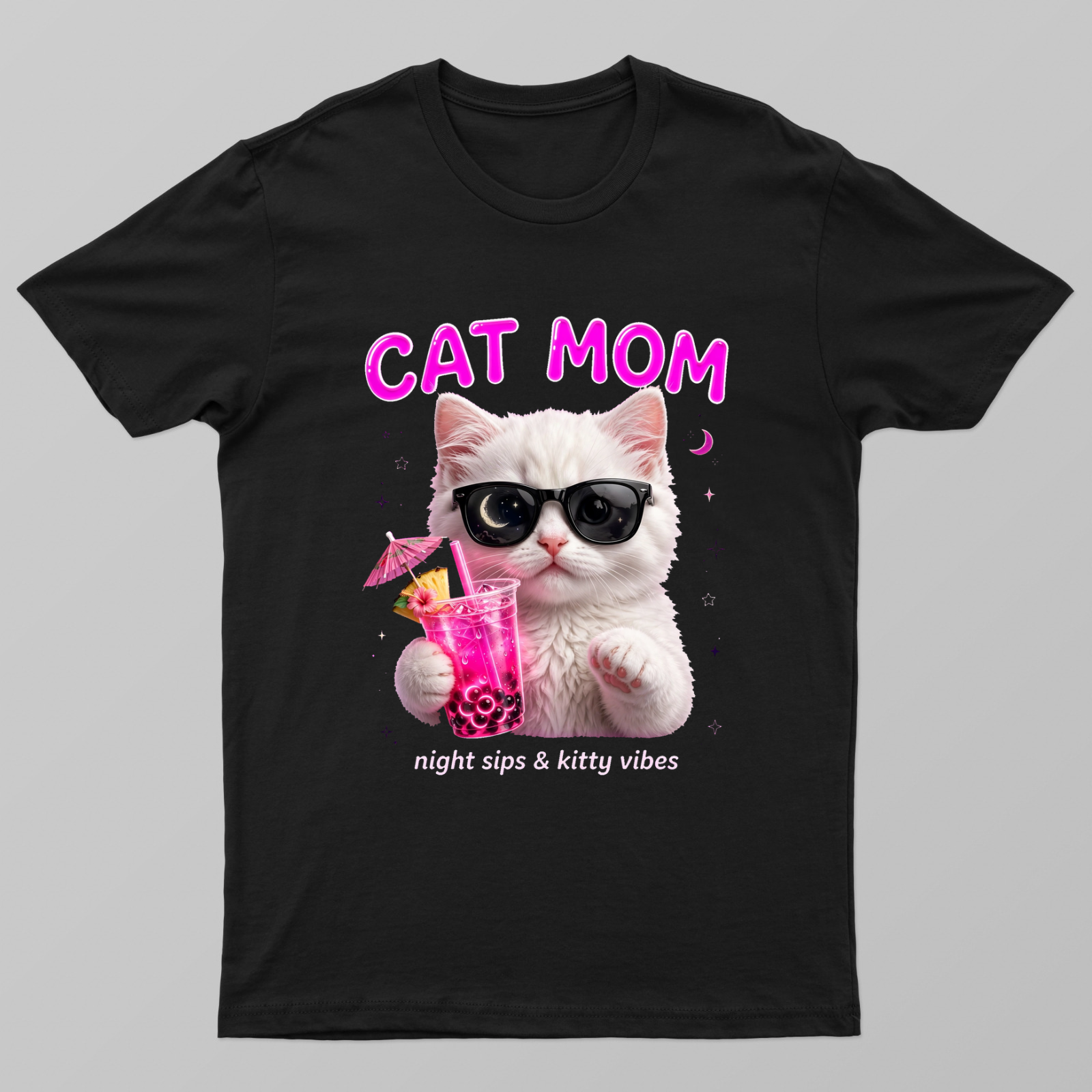 CAT MOM Night Edition Unisex T-shirt by VIMAL R