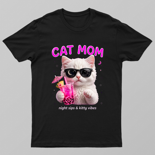 CAT MOM Night Edition Unisex T-shirt by VIMAL R