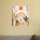 Neutral Boho Sun and Plants Canvas Wall Art 16"x20" Canvas Poster by SeJaa_Studio