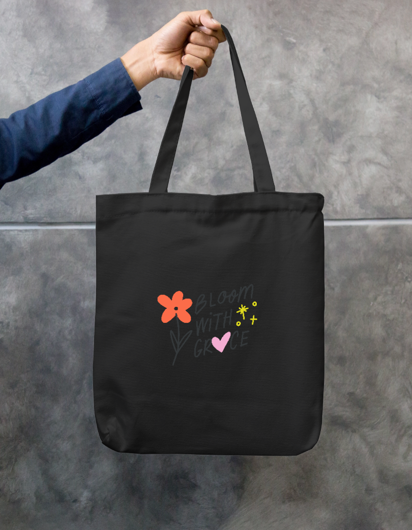 Bloom with Grace Zipper Tote Bag by Worthit