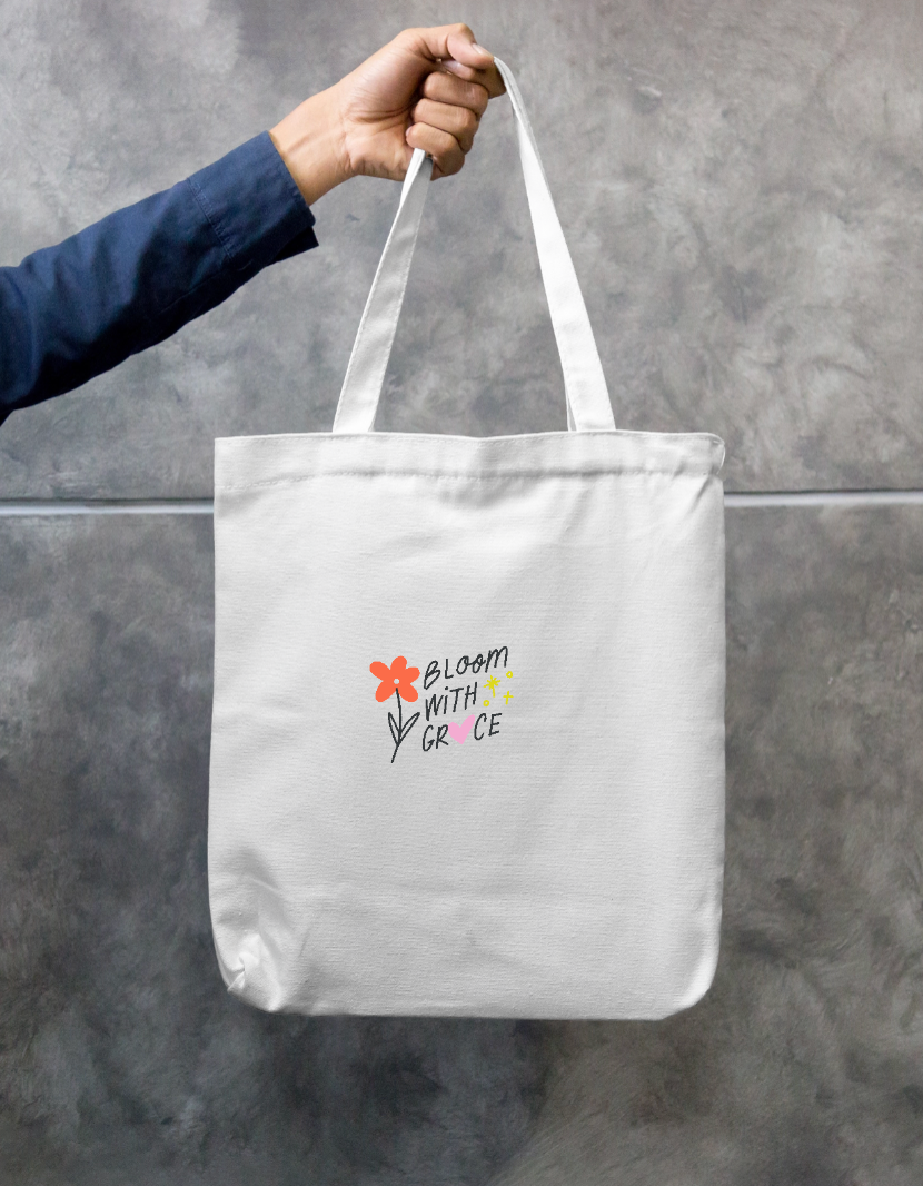 Bloom with Grace Zipper Tote Bag by Worthit