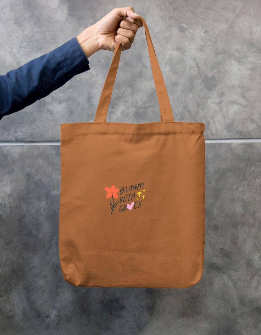 Bloom with Grace Zipper Tote Bag by Worthit