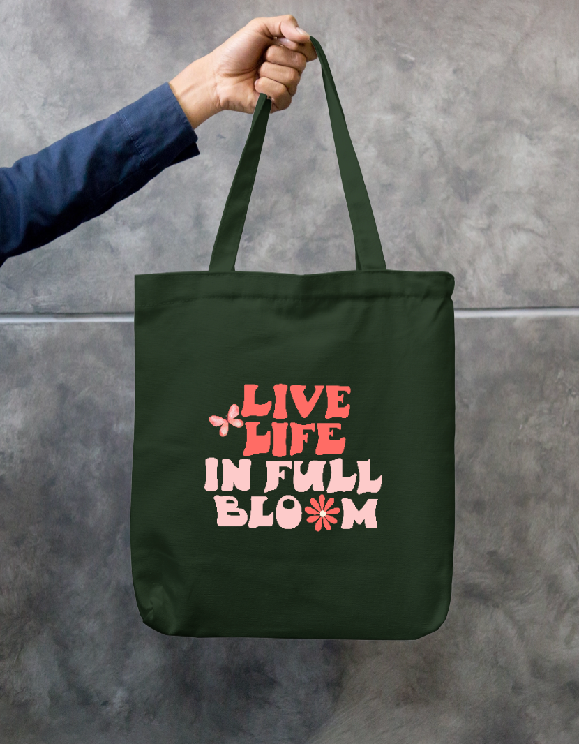 full bloom Zipper Tote Bag by Worthit