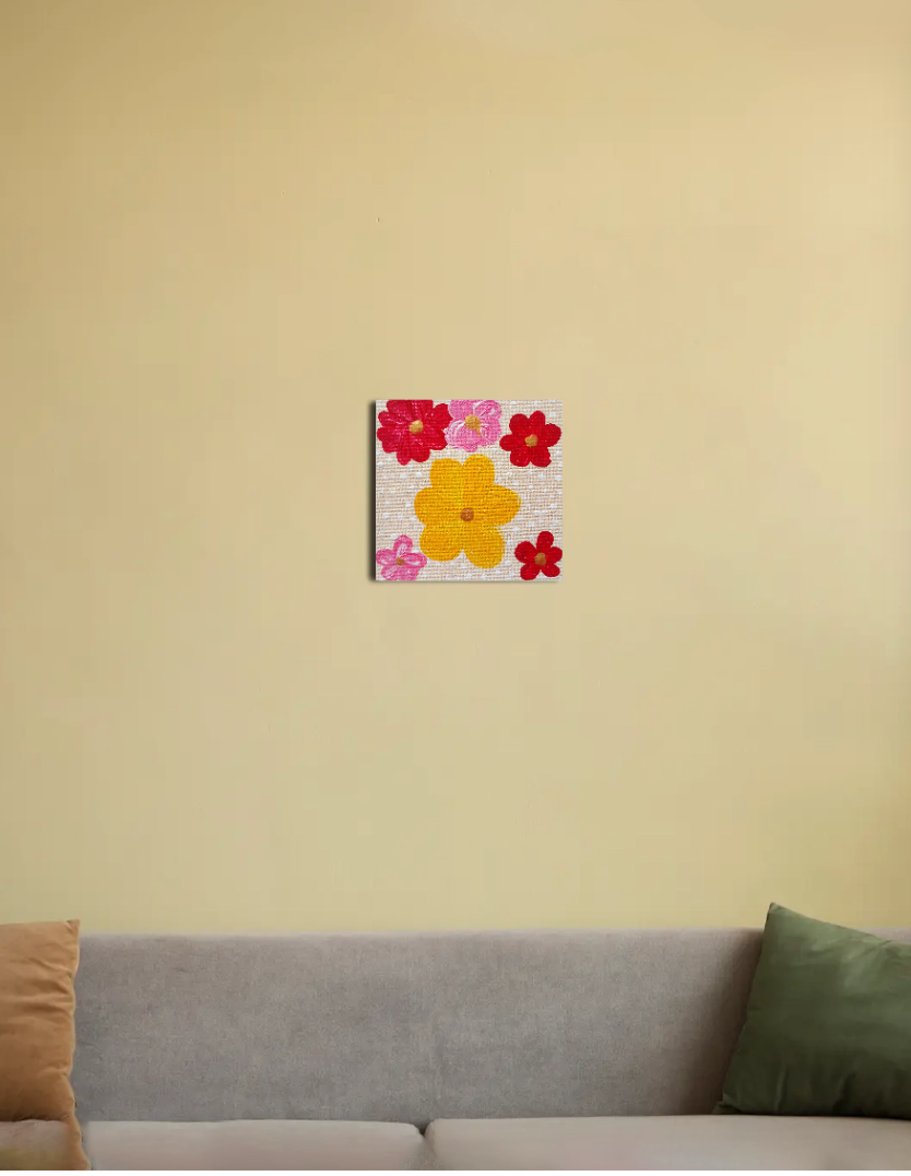 Flowery 💐 8"x8" Canvas Poster by Anjali Dotka