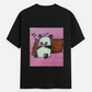 Lazy panda 🐼 Unisex T-shirt back print by Anjali Dotka