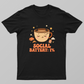 SOCIAL BATTERY: 1% — sleepy kawaii coffee cup with tiny headphones, stars, croissant, cozy book & blanket elements, funn Unisex T-shirt by VIMAL R
