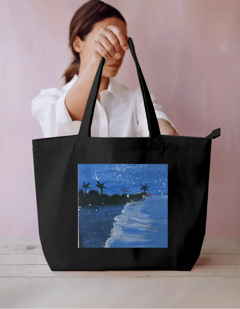 Blue waves Everyday Large Tote Bag by Anjali Dotka