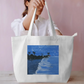 Blue waves Everyday Large Tote Bag by Anjali Dotka