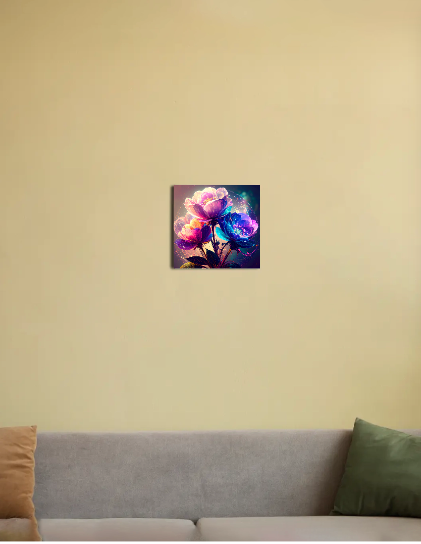 Sci-Fi flowers 8"x8" Canvas Poster by @anujamathur18