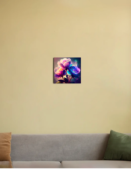 Sci-Fi flowers 8"x8" Canvas Poster by @anujamathur18