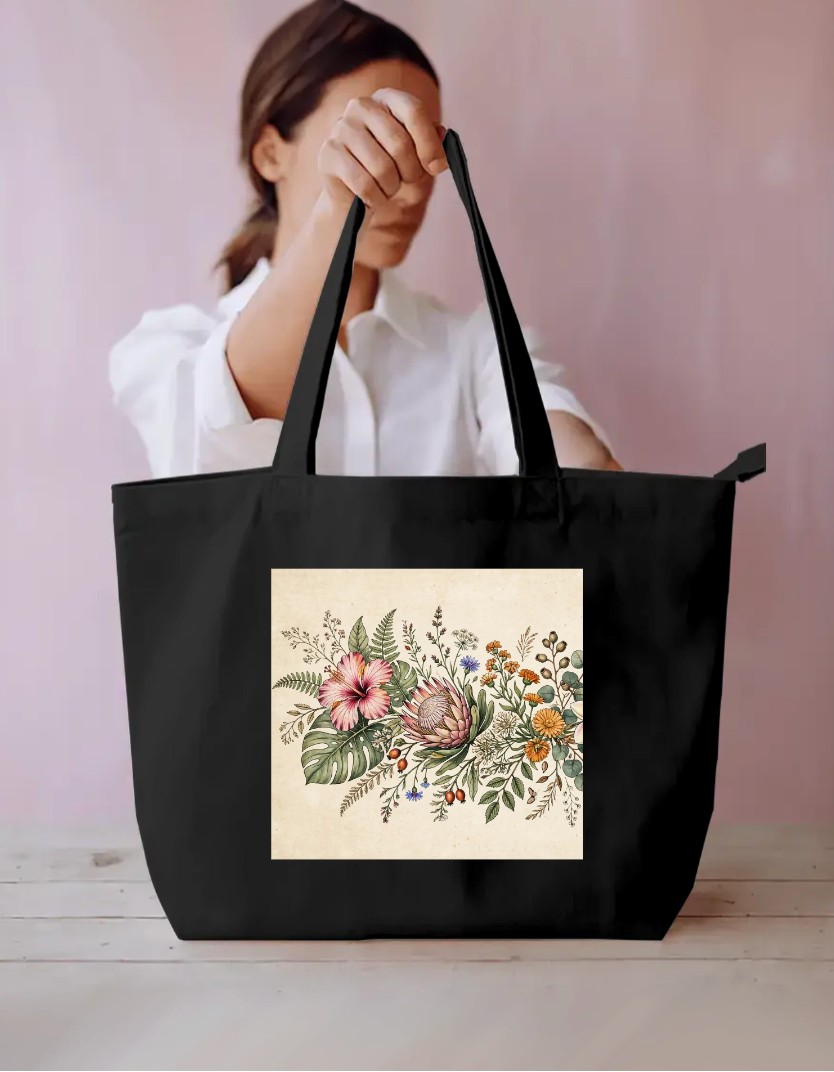 Floral Aesthetic Tote Bag Everyday Large Tote Bag by @rd_digital_store