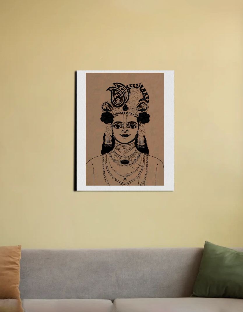 Krishna art 16"x20" Canvas Poster by @keshavaachyutaart.studio
