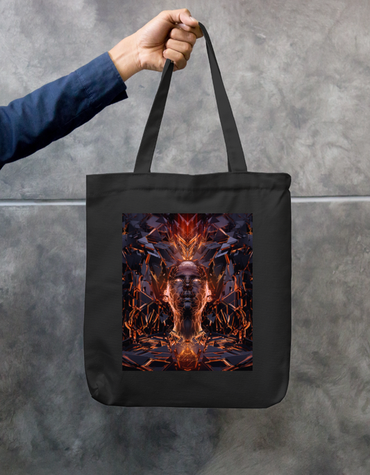 Abstract Face Tote Bag Zipper Tote Bag by @rd_digital_store