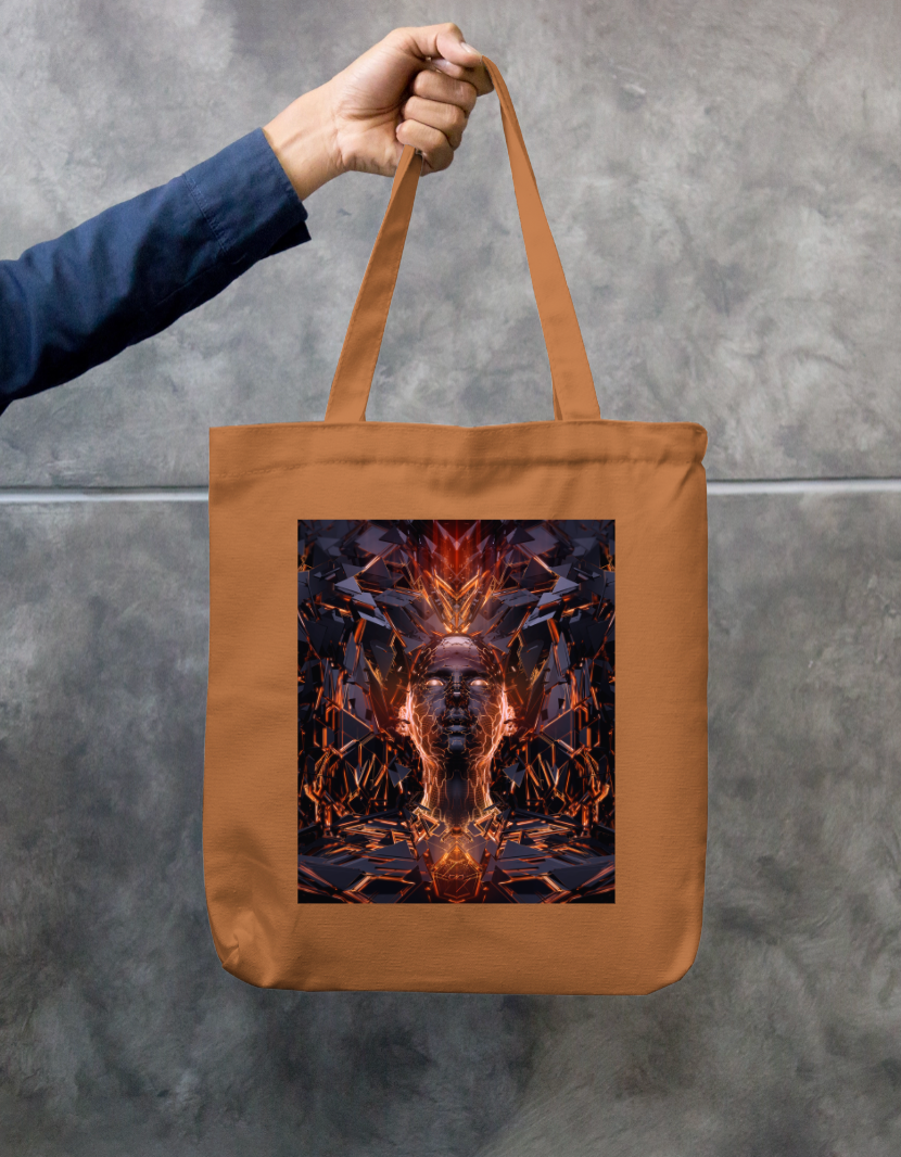 Abstract Face Tote Bag Zipper Tote Bag by @rd_digital_store