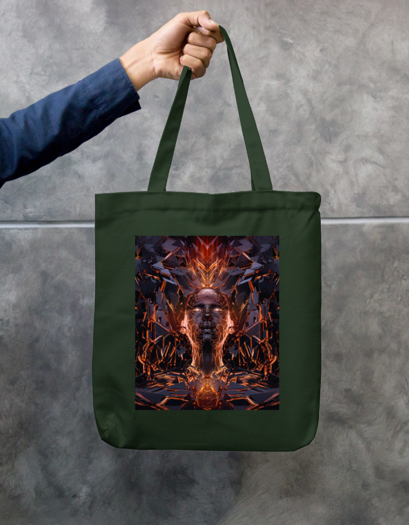Abstract Face Tote Bag Zipper Tote Bag by @rd_digital_store
