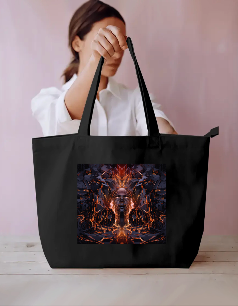 Abstract Face Tote Bag Everyday Large Tote Bag by @rd_digital_store