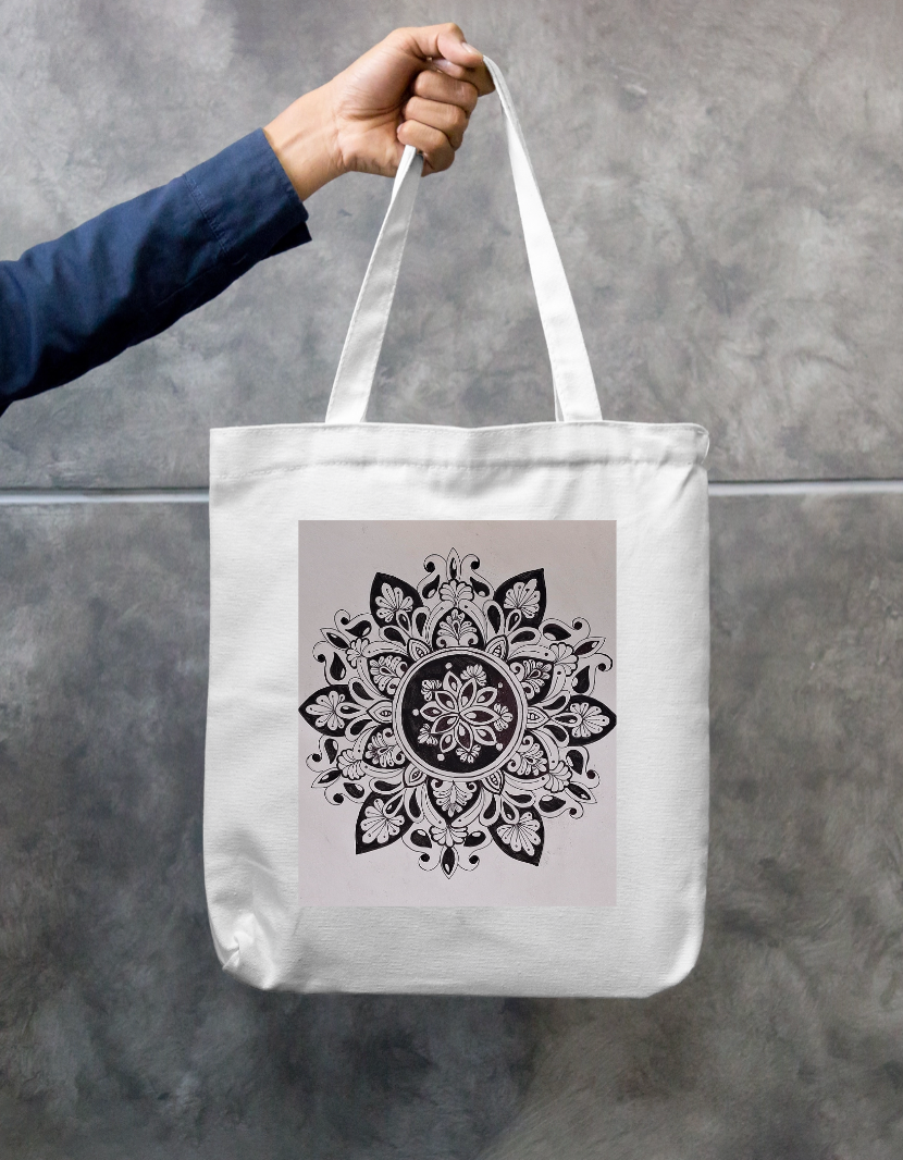 Mandala Zipper Tote Bag by @_art_era___