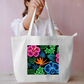 Neon Floral Design Tote Bag Everyday Large Tote Bag by @rd_digital_store