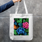 Neon Floral Design Tote Bag Zipper Tote Bag by @rd_digital_store