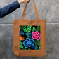 Neon Floral Design Tote Bag Zipper Tote Bag by @rd_digital_store
