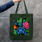 Neon Floral Design Tote Bag Zipper Tote Bag by @rd_digital_store