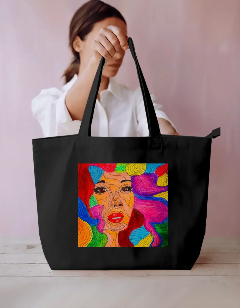 Aesthetic retro art bag Everyday Large Tote Bag by @ancy_desouza