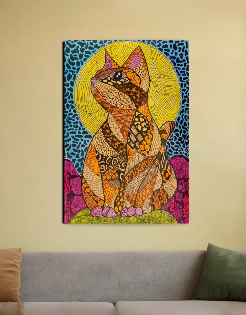 Beautiful handrawn cat art 20"x30" Canvas Poster by @ancy_desouza