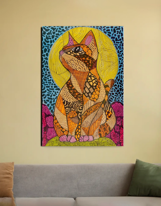 Beautiful handrawn cat art 20"x30" Canvas Poster by @ancy_desouza